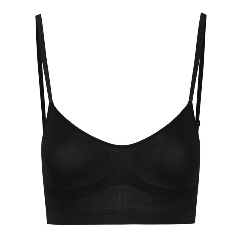 BYE-BRA - SUJETADOR DE CONTROL MEDIO SIN COSTURAS NEGRO TALLA L