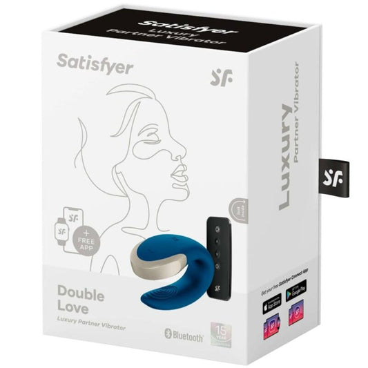 SATISFYER - VIBRATEUR DE LUXE DOUBLE LOVE POUR PARTENAIRE BLEU