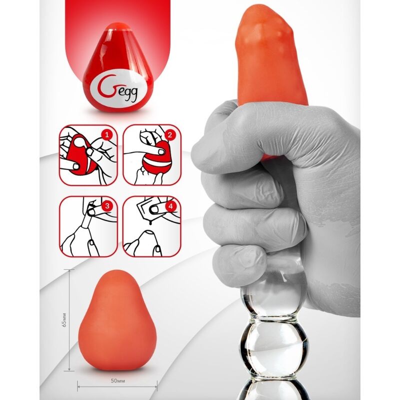 G-VIBE - MASTURBATEUR TEXTURÉ RÉUTILISABLE ROUGE ŒUF