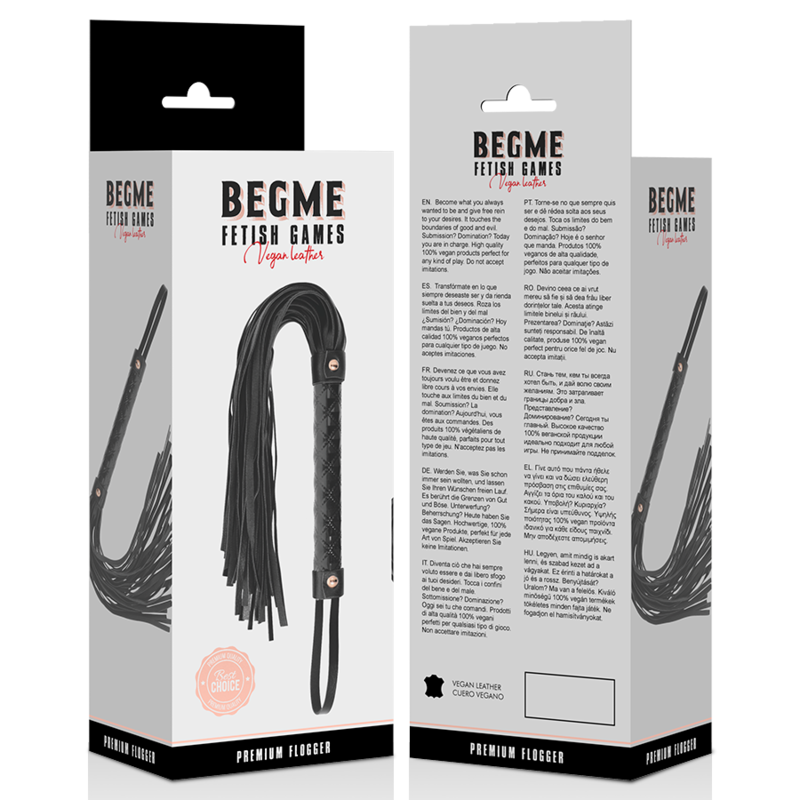 BEGME - FLOGGER DE CUERO VEGANO EDICIÓN NEGRA