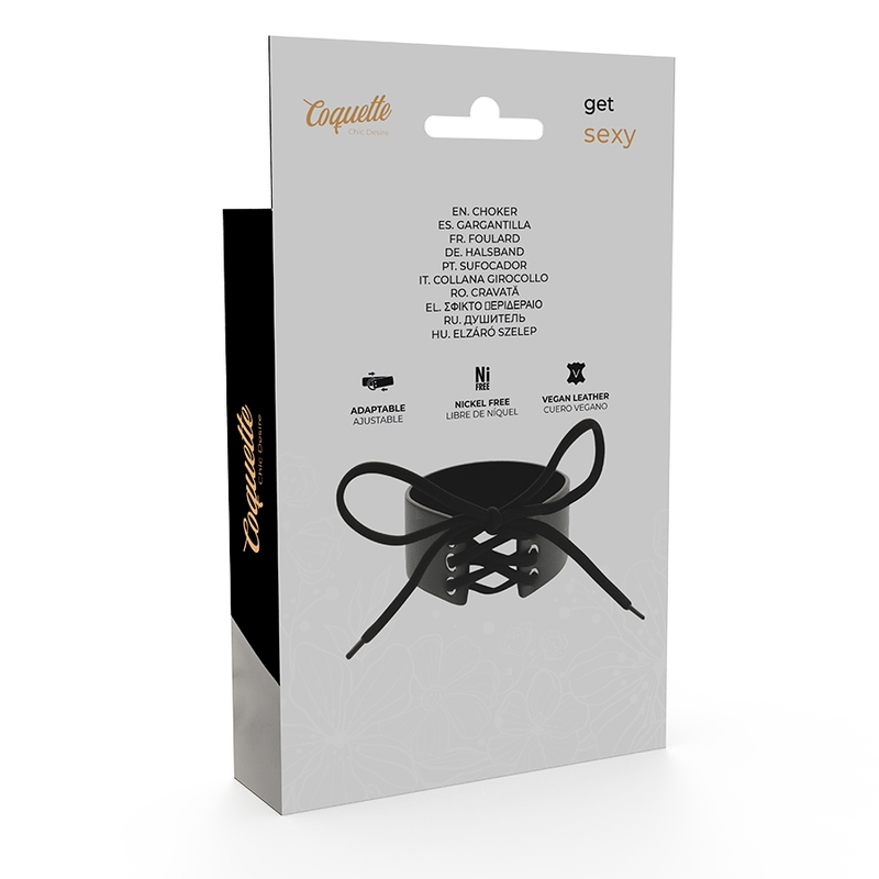 COQUETTE CHIC DESIRE - COLLIER RAS DE COU EN CUIR VEGAN