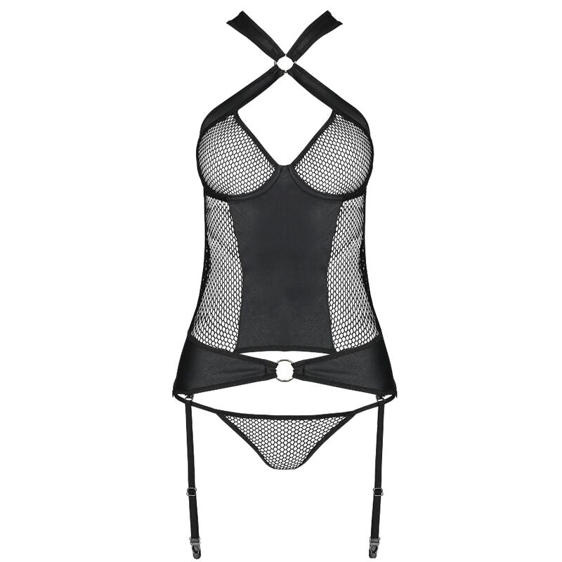 PASIÓN - CORSÉ AMANDA CUERO ECOLÓGICO L/XL