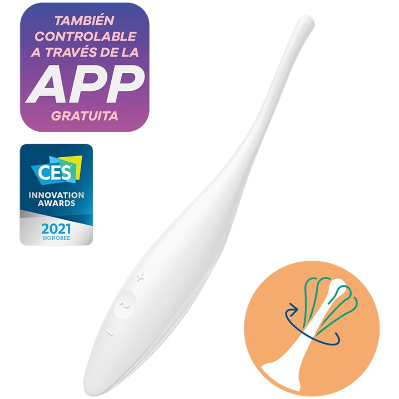SATISFYER - VIBRADOR DE PUNTA DE CLÍTORIS TWIRLING JOY BLANCO