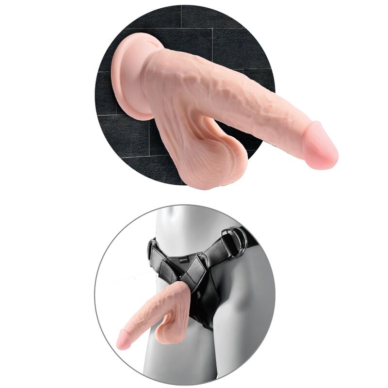 KING COCK - PLUS DILDO 3D BOLAS OSCILANTES 24,5 CM PIEL CLARA