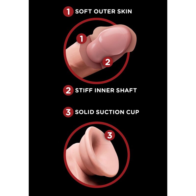 KING COCK - PLUS DILDO 3D CON BOLAS OSCILANTES DE 20,3 CM