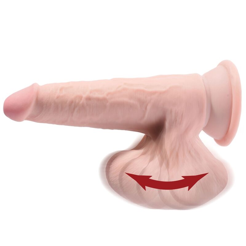 KING COCK - PLUS DILDO 3D CON BOLAS OSCILANTES DE 20,3 CM