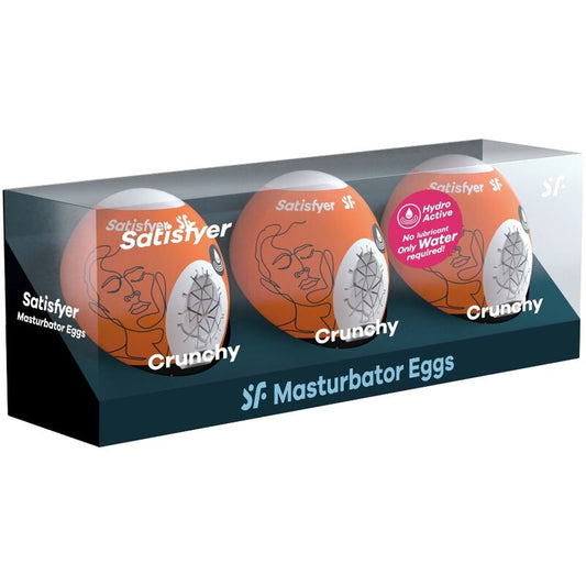 SATISFYER - 3 ŒUFS MASTURBATEURS COQUINS, SAUVAGES ET CROQUANTS
