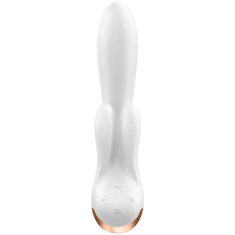 SATISFYER - VIBRADOR DOBLE FLEXIBLE APP BLANCO