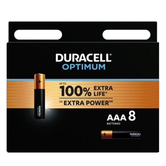 DURACELL - PILAS ALCALINAS ÓPTIMAS AAA LR03 8 UNIDADES