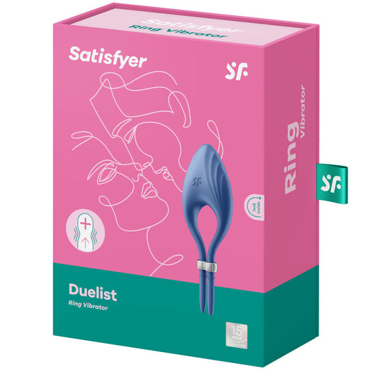 SATISFYER - DUELIST RING VIBRATEUR BLEU