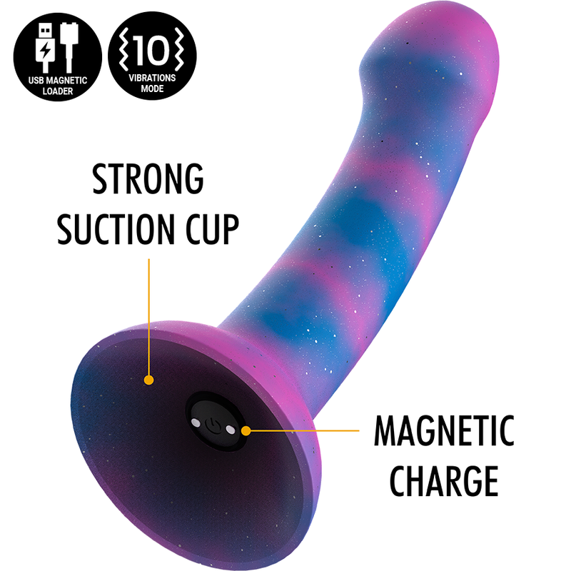 MYTHOLOGIE - DION GALACTIC DILDO M - VIBRATEUR WATCHME COMPATIBLE AVEC LA TECHNOLOGIE SANS FIL