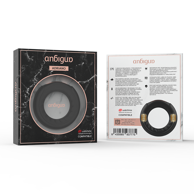 ANBIGUO - ADRIANO BAGUE VIBRANTE COMPATIBLE AVEC LA TECHNOLOGIE SANS FIL WATCHME