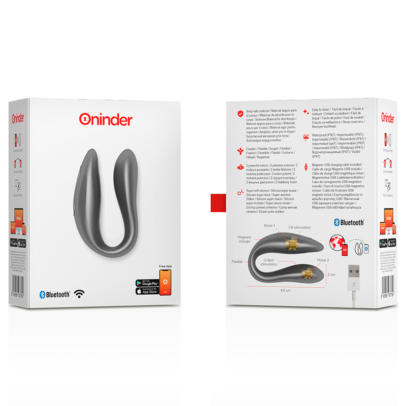 ONINDER - ESTIMULADOR DE PUNTO G Y CLÍTORIS LISBOA BLACK - APLICACIÓN GRATUITA