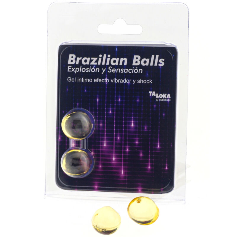 TALOKA - 2 BOLAS BRASILEÑAS VIBRADORAS Y EFECTO CHOQUE GEL EXCITANTE
