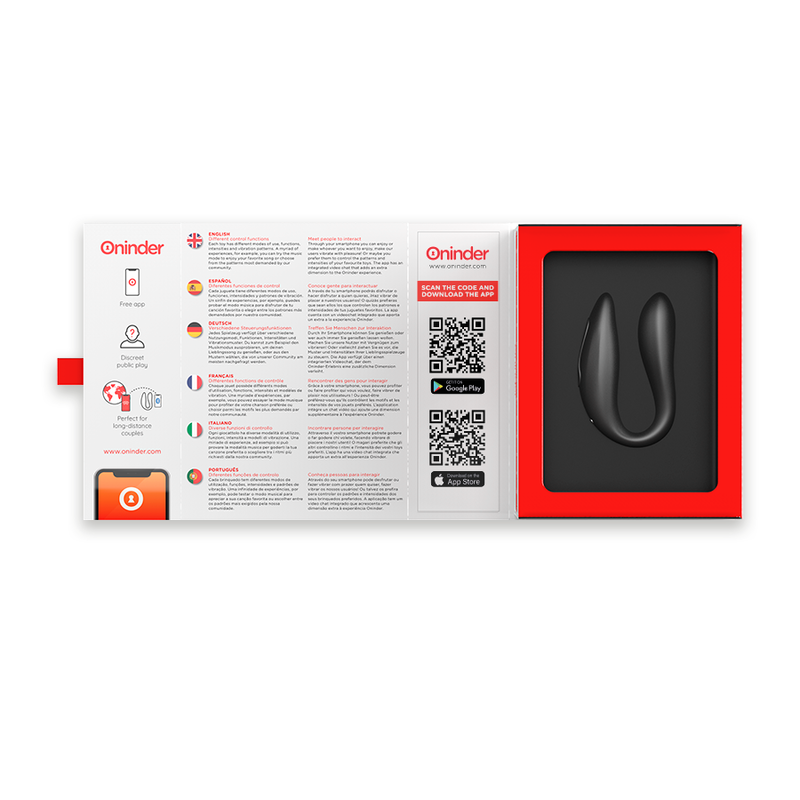 ONINDER - ESTIMULADOR DE PUNTO G Y CLÍTORIS LISBOA BLACK - APLICACIÓN GRATUITA