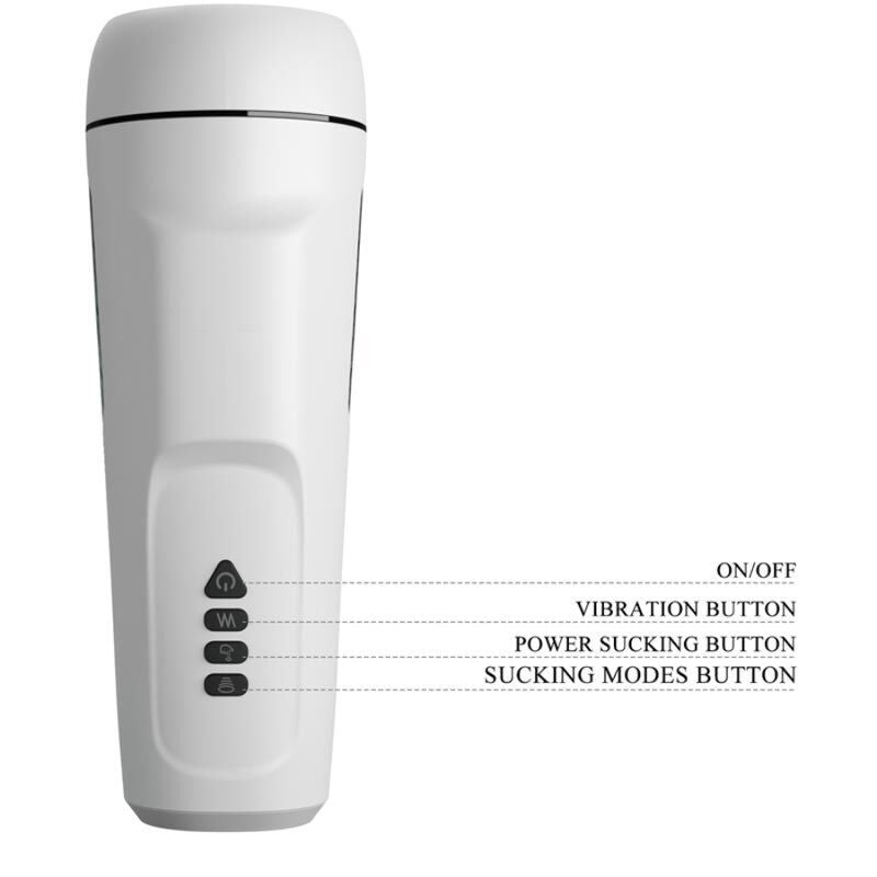 PRETTY LOVE - MASTURBADOR MASCULINO SIENNA CON VIBRACIÓN, VOZ Y SUCCIÓN