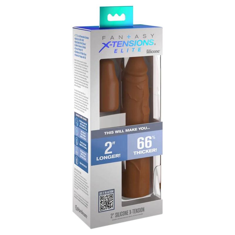 FANTASY X- TENSIONS - PIPEDREAMS FUNDA 20,32 CM + PLUG 5,00 CM PULGADAS CARAMELO