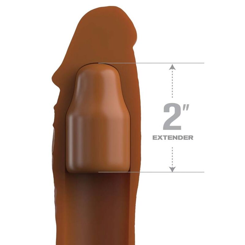 FANTASY X- TENSIONS - PIPEDREAMS FUNDA 20,32 CM + PLUG 5,00 CM PULGADAS CARAMELO