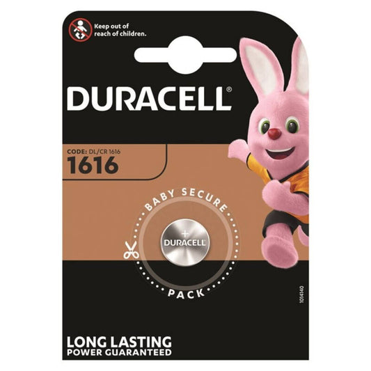 DURACELL - PILA DE BOTÓN LITIO CR1616 3V 1 UNIDAD