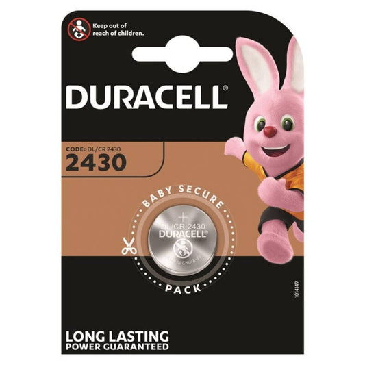 DURACELL - PILA DE BOTÓN LITIO CR2430 3V 1 UNIDAD