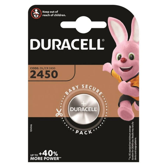 DURACELL - PILA DE BOTÓN LITIO CR2450 3V 1 UNIDAD