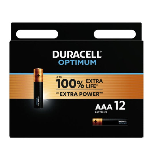 DURACELL - OPTIMUM 200 PILAS ALCALINAS AAA LR03 12 UNIDADES