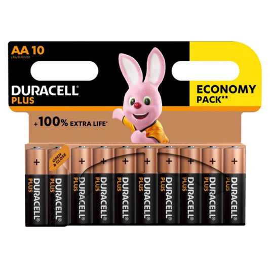 DURACELL - PLUS POWER 100 PILAS ALCALINAS AA LR6 10 UNIDADES