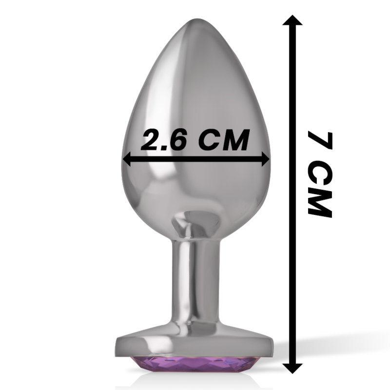INTENSE - PLUG ANAL DE METAL DE ALUMINIO CON CRISTAL VIOLETA TALLA S