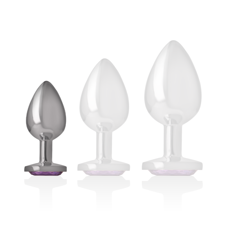 INTENSE - PLUG ANAL DE METAL DE ALUMINIO CON CRISTAL VIOLETA TALLA S