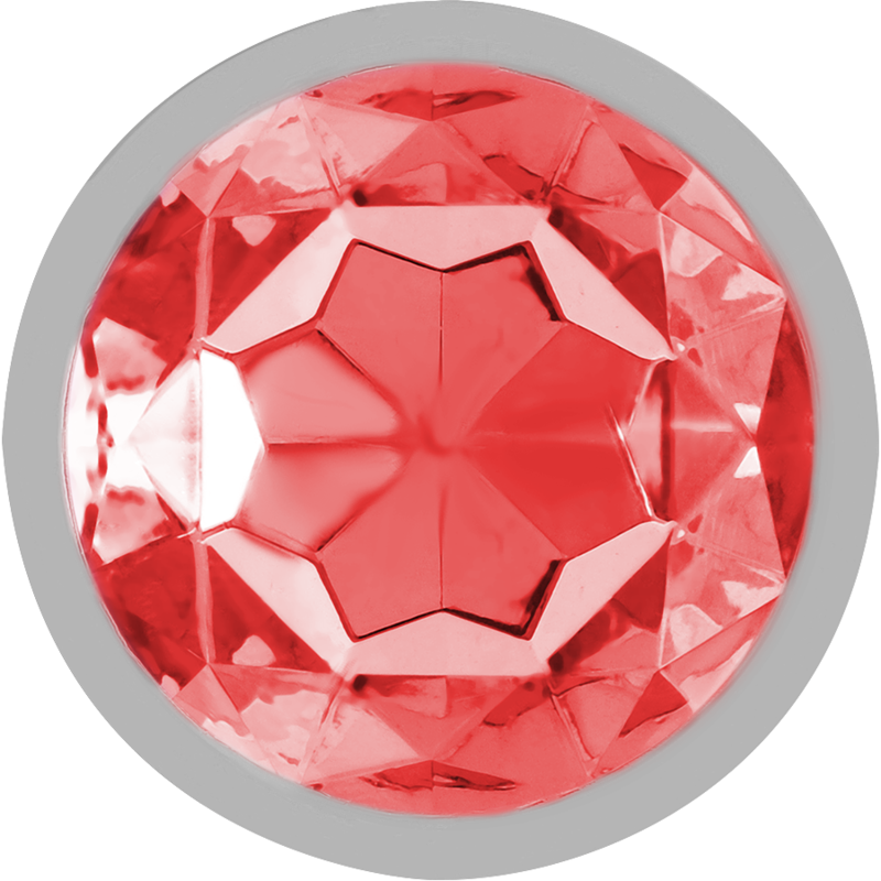 INTENSE - PLUG ANAL DE ALUMINIO CON CRISTAL ROJO TALLA S