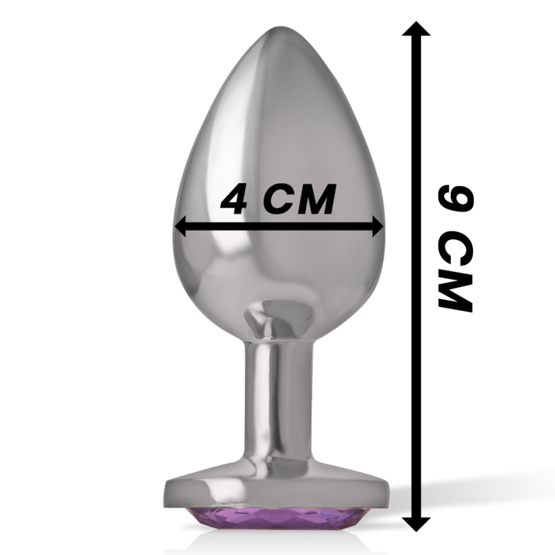 INTENSE - PLUG ANAL DE ALUMINIO CON CRISTAL VIOLETA TALLA L