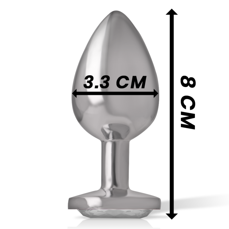 INTENSE - PLUG ANAL DE ALUMINIO CON CRISTAL PLATEADO TALLA M