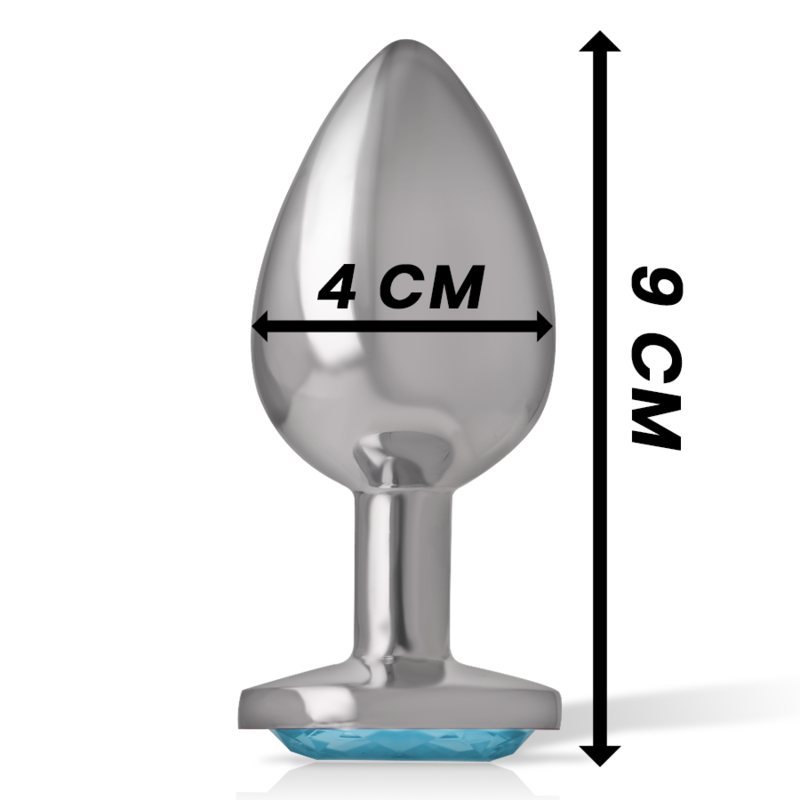 INTENSE - PLUG ANAL DE ALUMINIO CON CRISTAL AZUL TALLA L