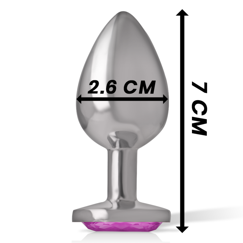 INTENSE - PLUG ANAL DE METAL DE ALUMINIO CON CRISTAL ROSA TALLA S