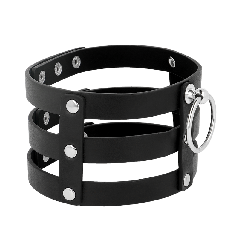 COQUETTE CHIC DESIRE - COLLIER RAS-DE-COU EN CUIR VEGAN STYLE FÉTICHE