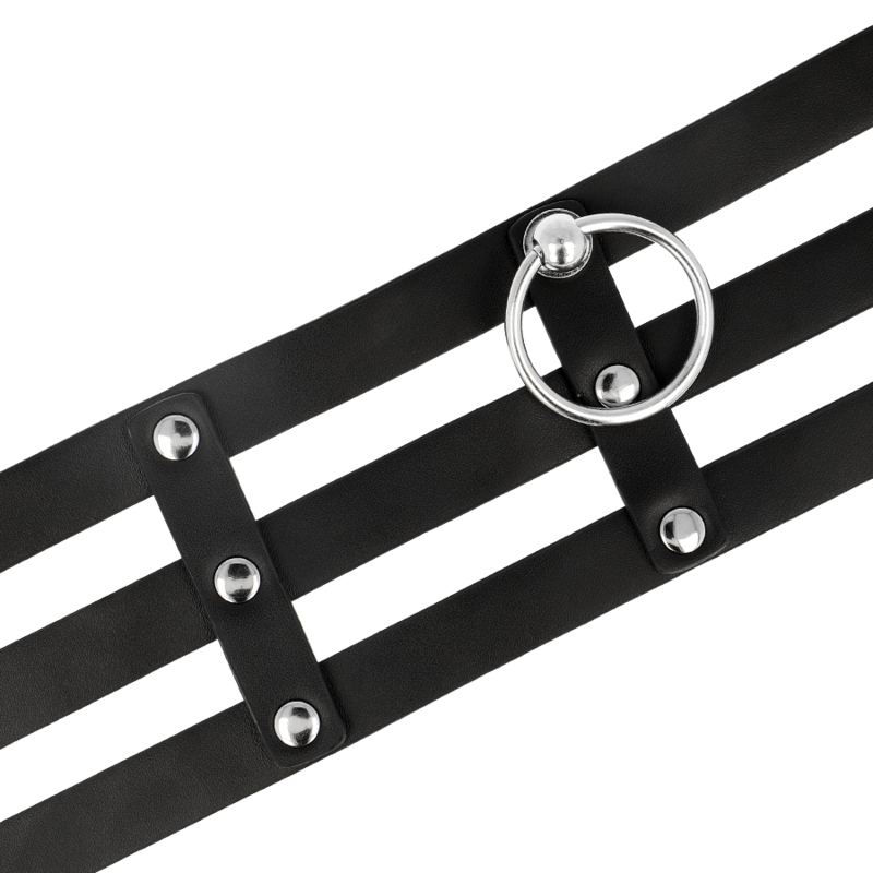 COQUETTE CHIC DESIRE - COLLIER RAS-DE-COU EN CUIR VEGAN STYLE FÉTICHE