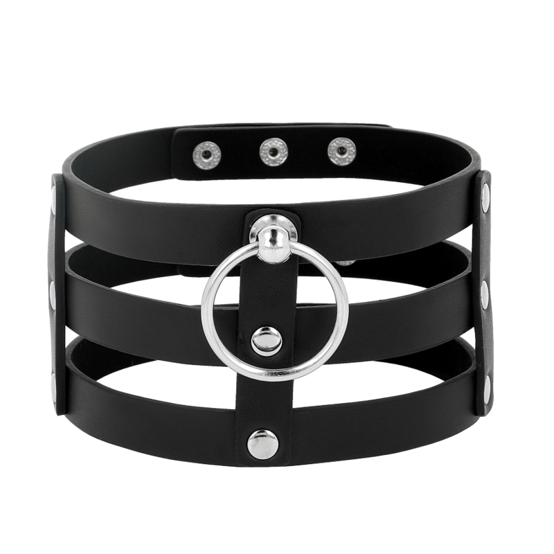 COQUETTE CHIC DESIRE - COLLIER RAS-DE-COU EN CUIR VEGAN STYLE FÉTICHE