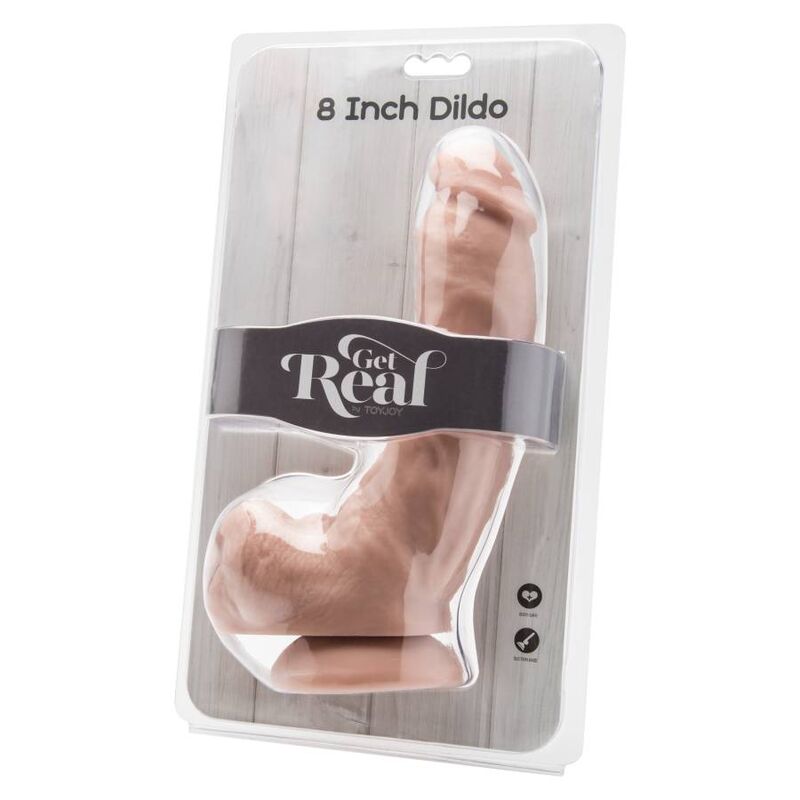 GET REAL - DILDO 20,5 CM CON BOLAS DE PIEL