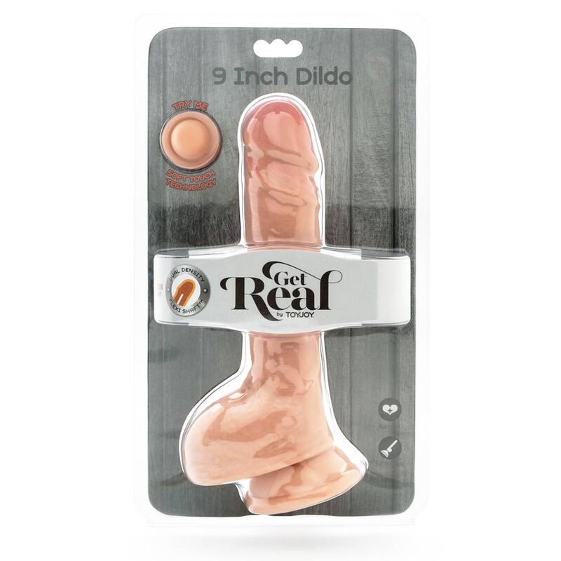 GET REAL - DILDO DE DOBLE DENSIDAD 25,5 CM BOLAS PIEL