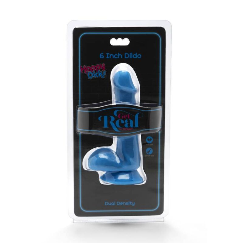 GET REAL - HAPPY DICKS DILDO 12 CM BOLAS AZULES