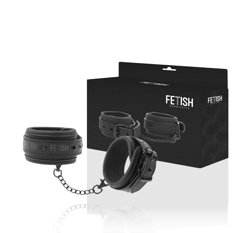 FETISH SUBMISSIVE - Menottes de cheville en cuir vegan avec doublure en noprène