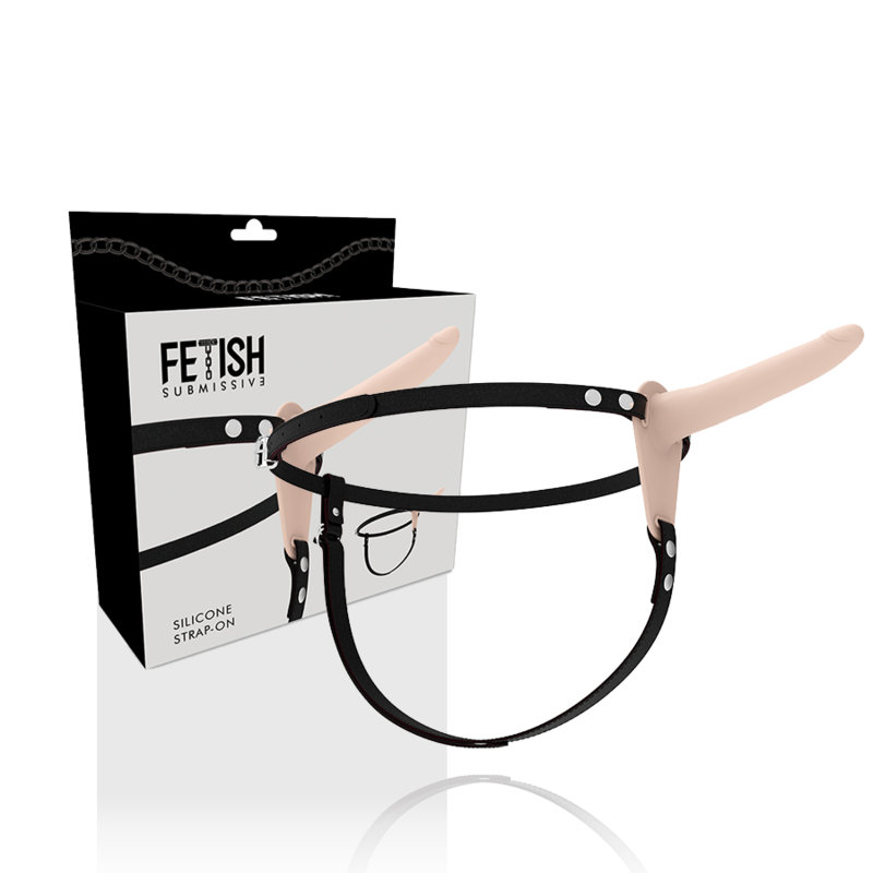 ARNÉS FETICHE SUMMISSIVE - SILICONA COLOR CARNE 15 CM