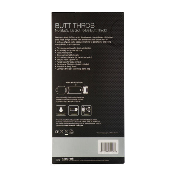 ROCKS-OFF - ESTIMULADOR DE PUNTO PULSO ANAL 7 VELOCIDADES NEGRO