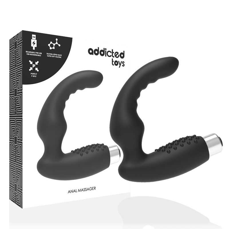 ADDICTED TOYS - VIBRADOR PROSTÁTICO RECARGABLE MODELO 2 - NEGRO