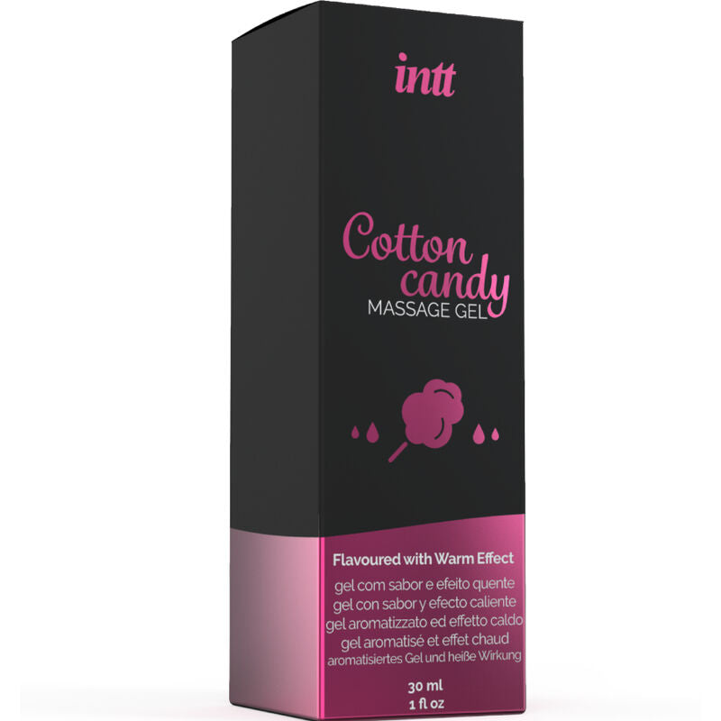INTT MASSAGE & ORAL SEX - GEL DE MASAJE CON SABOR A ALGODÓN DE AZÚCAR Y EFECTO CALOR