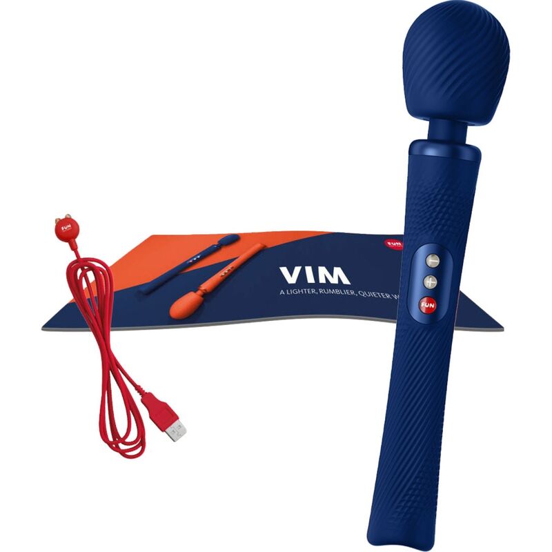 FUN FACTORY - VIM VARITA VIBRADORA DE SILICONA RECARGABLE CON PESO, AZUL MEDIANOCHE