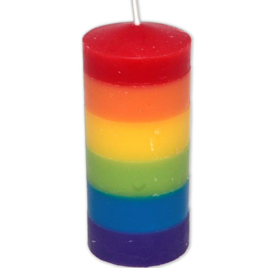 FIERTÉ - GRANDE BOUGIE AVEC DRAPEAU LGBT