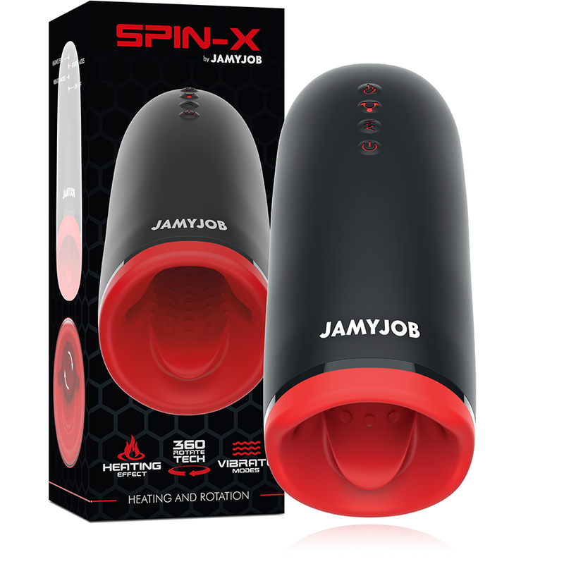 JAMYJOB - MASTURBADOR SPIN-X CON CALENTAMIENTO Y ROTACIÓN