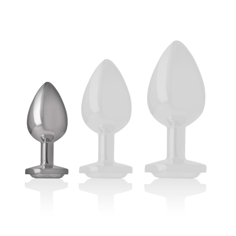 INTENSO - PLUG ANAL DE METAL DE ALUMINIO CORAZÓN BLANCO TAMAÑO S