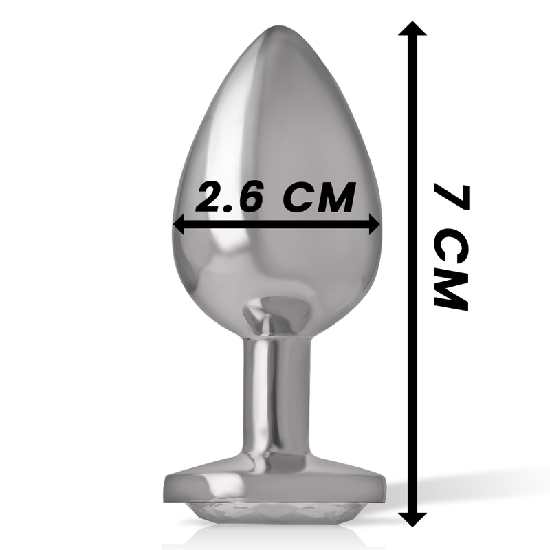 INTENSO - PLUG ANAL DE METAL DE ALUMINIO CORAZÓN BLANCO TAMAÑO S